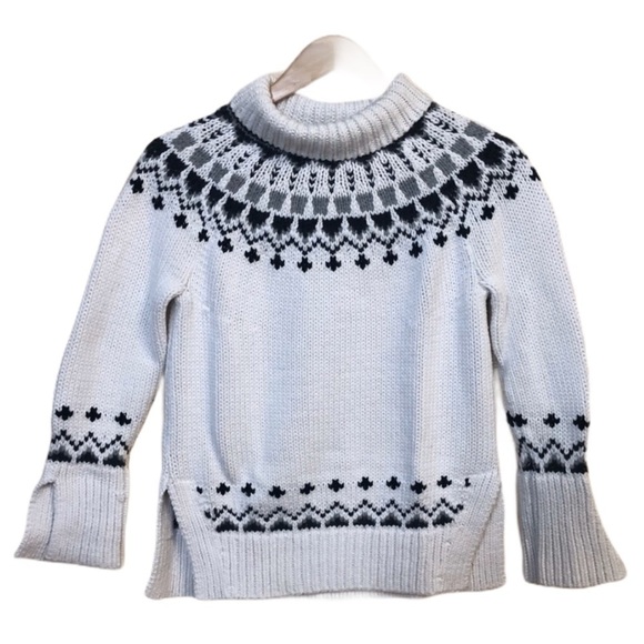 loft Chunky Knit TurtleNeck Sweater  Diamond-Pattern fair isle Long sleeve   Xs - Picture 1 of 8